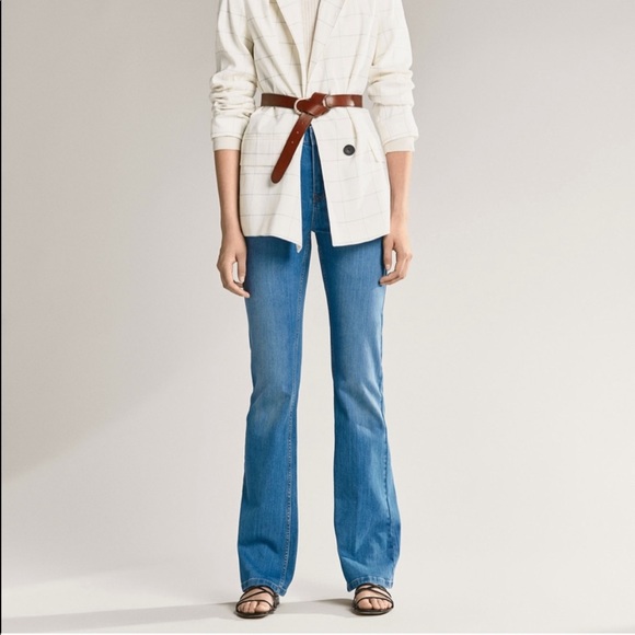Massimo Dutti Flare Fit Wide Leg High Rise Jeans